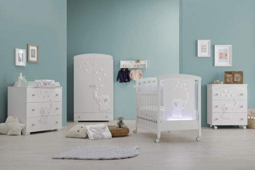 Postieľka s matracom a komplet textilom Elly led - Image 4