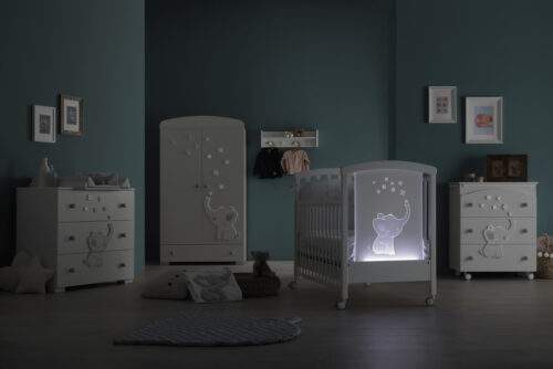 Postieľka s matracom a komplet textilom Elly led - Image 5